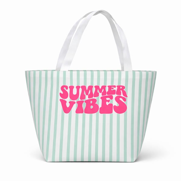 New York Beach Side Bag - Extra Thick Canvas with Full Color Print 55x35 cm