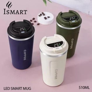 Thermal Mug with Digital Display - White