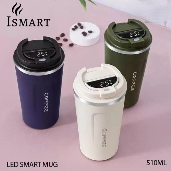 Thermal Mug with Digital Display - White