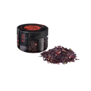 תה בתפזורת בצנצנת פלסטיק להכנת חליטה