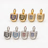 Metal Dreidel N.G.H.P with Stones – 4 cm, Gold/Silver