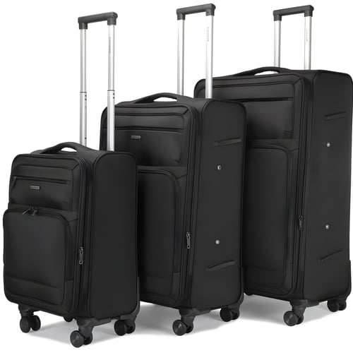 סט מזוודות TROOPER מבד אוקספורד חזק - 3 יחידות בגדלים 20', 26', 30'