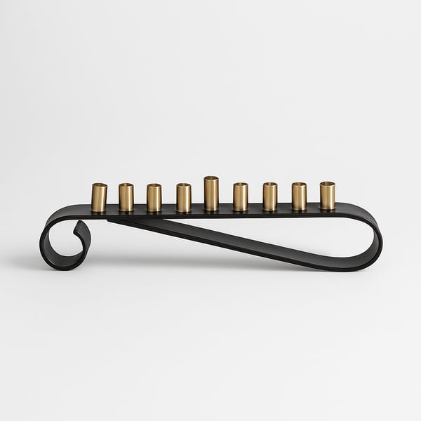 חנוכייה אלומיניום לנרות מהודרת 27x7 ס"מ