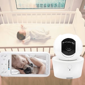 בייבי מוניטור HD עם מסך צבעוני 5 אינץ' ומצלמה מתכווננת