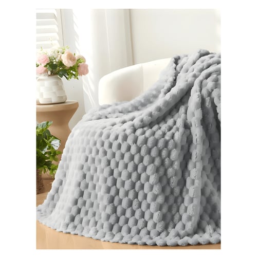 שמיכת יחיד ז'אקארד קוביות מפנקת 130*170