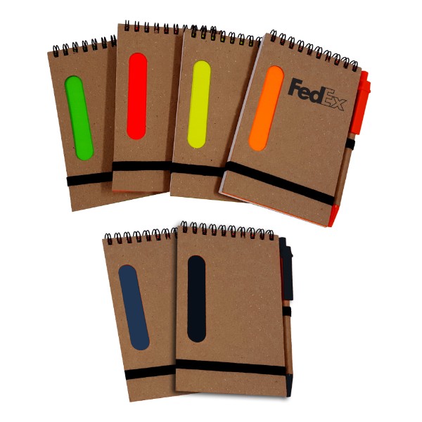 Recycled A6 Notebook with Color Stripe - Corporate Gift That Impresses