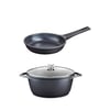 סט בישול איכותי מיציקת אלומיניום BLACK SHALE - 3 חלקים