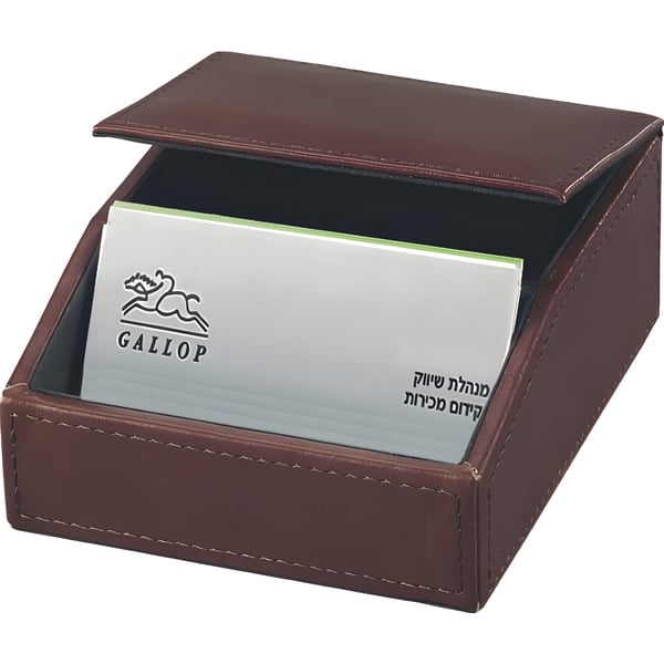 Luxurious Leather Desk Holder for Business Cards - Rigent