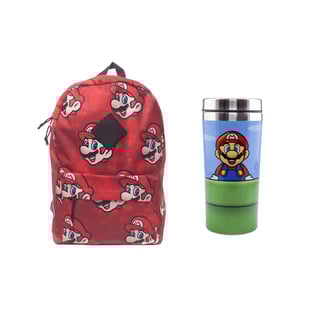 Super Mario School Set with Backpack and Travel Mug by NINTENDO