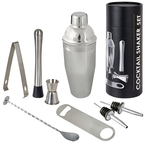 ערכת שייקר קוקטייל ברמן פרימיום - 8 חלקים בקופסת מתנה
