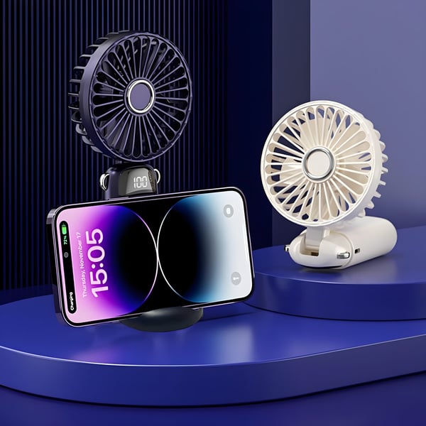 Foldable Handheld Fan with 3 Speeds and Rechargeable Battery