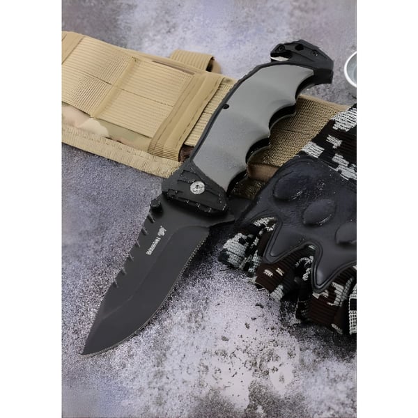 Folding Camping Knife with Durable Rubber Handle