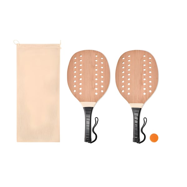 Beach Tennis Set - Rosewood Paddles & Soft Ball