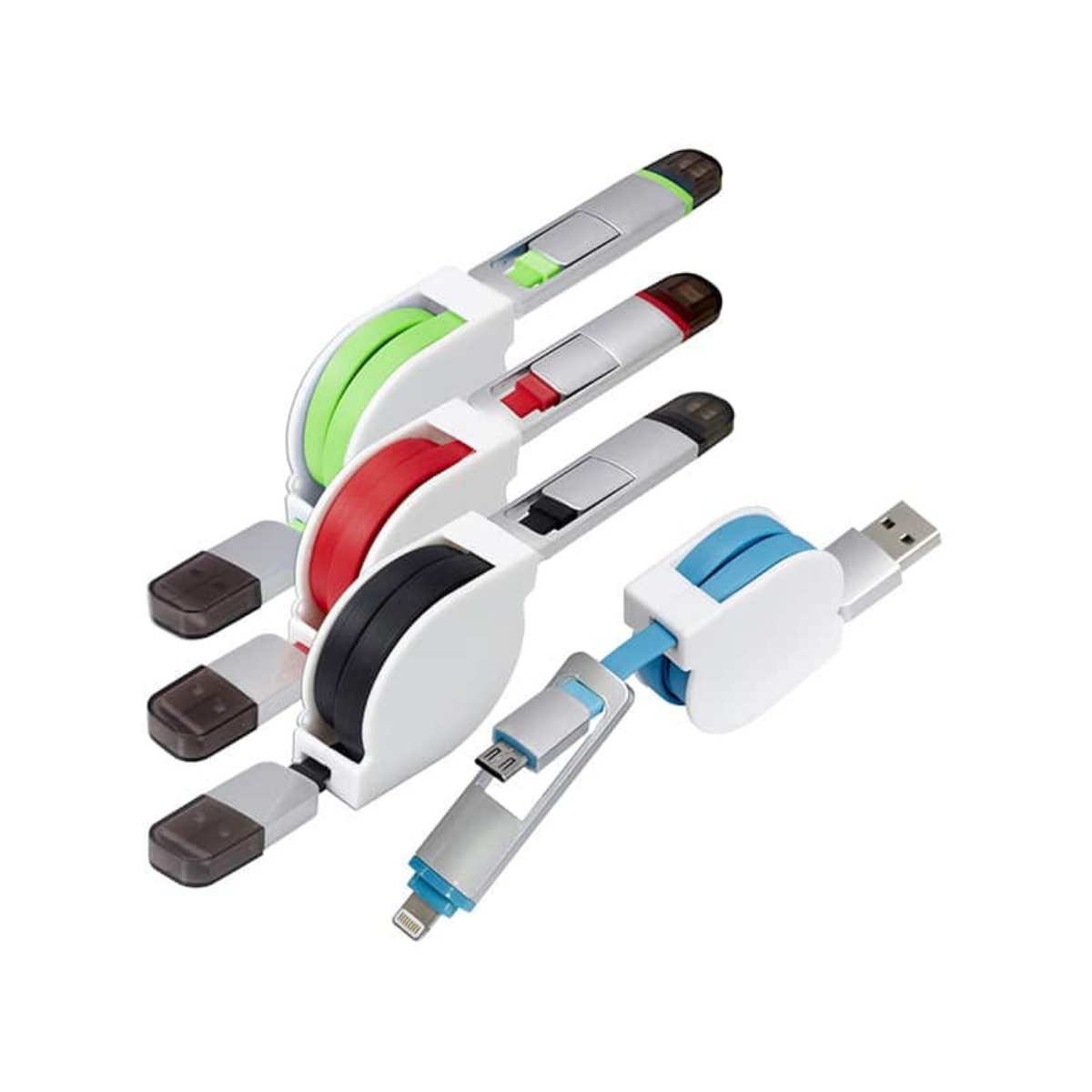 כבל USB נגלל להטענה והעברת נתונים מהירה