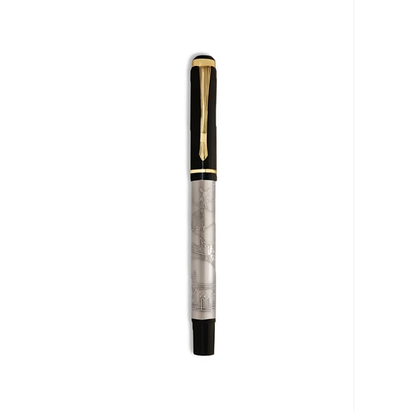 Luxury Ballpoint Pen with Jerusalem Embossing in Swiss Silver Design