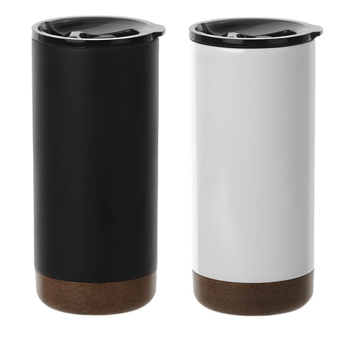 כוס נירוסטה לבנה עם בידוד כפול ושעם