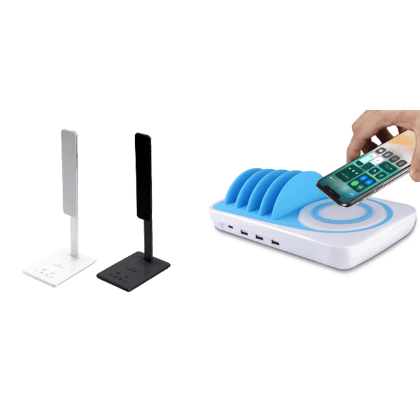 סט חכם למשרד ולבית עם תחנת טעינה ומנורת שולחן