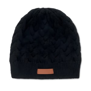 Recycled RPET Cable Knit Beanie with Custom Print Area
