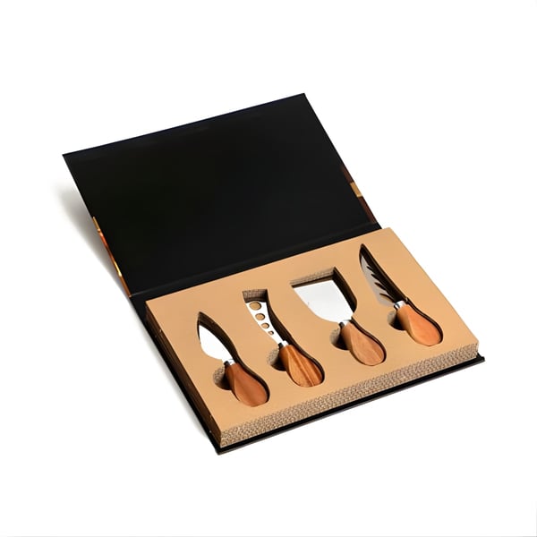 Set of 4 Cheese Knives in Unique Book Design