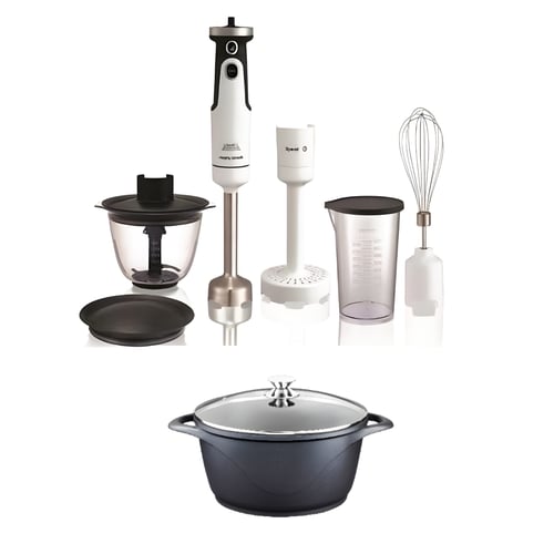 מוט בלנדר TOTAL CONTROL עם אביזרים + סיר 24 אינדוקציה