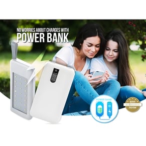 פאור בנק  עם צג דיגיטלי 10000MAH כולל כבלים מובנים
