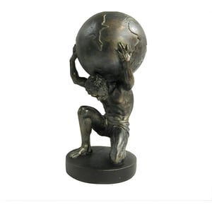 Kneeling Atlas Bronze Sculpture – Luxury Art
