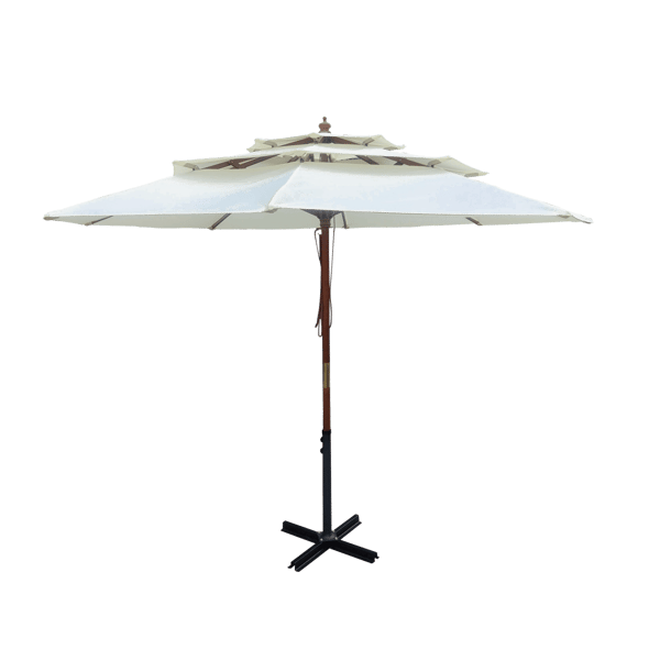 שמשיית עץ זנזיבר בלבן 3 שכבות, 3.3 מ'