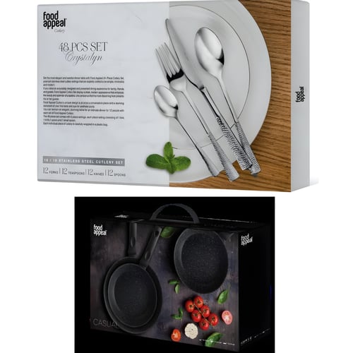 Elegant Kitchen Set: Designed 48-Piece Cutlery & 3-Pan CASUAL Set