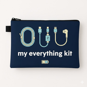 נרתיק איכותי לכל מטרה - לכבלים, כלי כתיבה ועוד הדפס צבעוני מלא