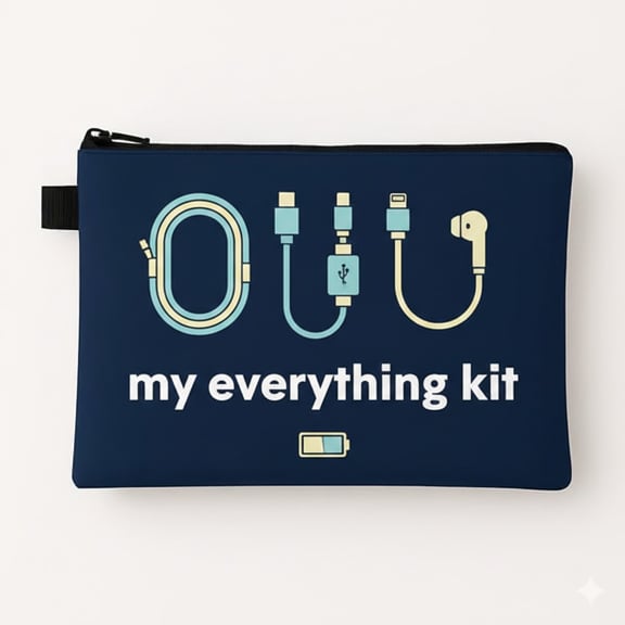 נרתיק איכותי לכל מטרה - לכבלים, כלי כתיבה ועוד הדפס צבעוני מלא