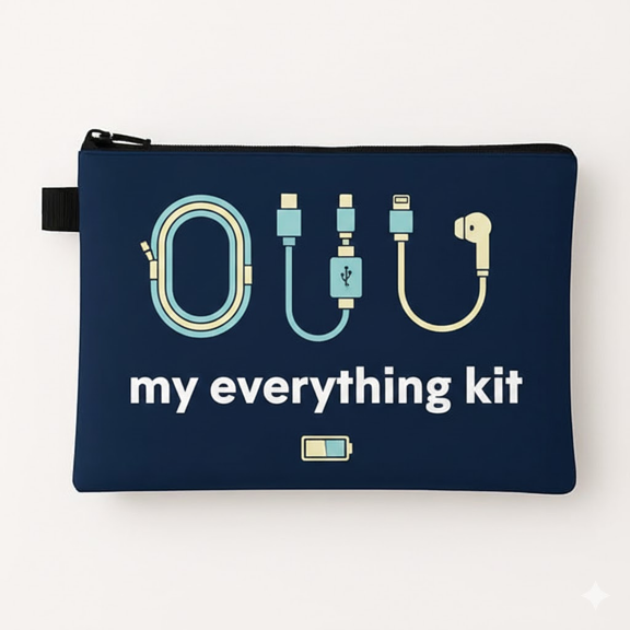 נרתיק איכותי לכל מטרה - לכבלים, כלי כתיבה ועוד הדפס צבעוני מלא