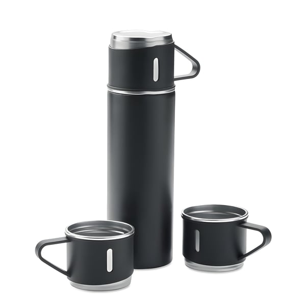 Double Wall Stainless Steel Vacuum Flask Set with Extra Cups