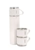 לבן/White - תרמוס חצי ליטר+ 3 כוסות באריזת מתנה מהודרת