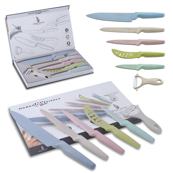 סט סכינים אקולוגי בעיצוב דמוי שיש – גרצייה, 6 חלקים