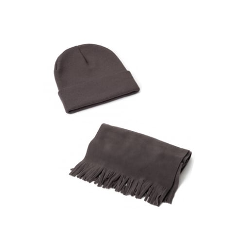 סט חורף אופנתי: כובע וצעיף מצמר סינטטי בתיק איכותי