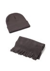 סט חורף אופנתי: כובע וצעיף מצמר סינטטי בתיק איכותי