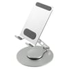מעמד מתכתי מתכוונן לטלפון נייד וטאבלט עם זרוע מסתובבת 360 - כסף / כסוף