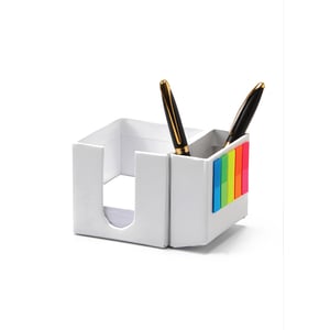 מעמד ממוחזר לניירות ממו עם דגלוני סימון ומחזיק עטים