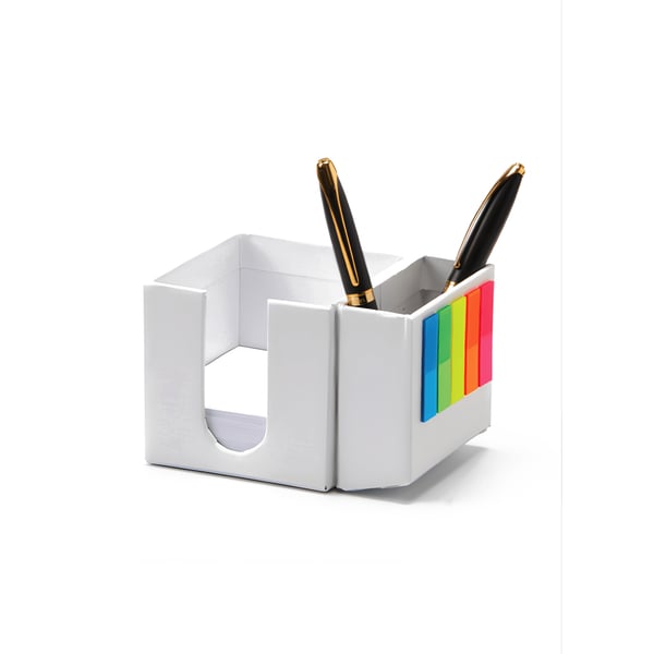 Recycled Memo Paper Holder with Flags and Pen Slot