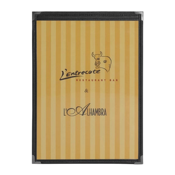 Premium Clear Menu Cover A4 with Faux Leather Binding