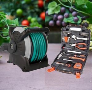 מארז גלגלת 20 מטר וערכת כלי עבודה מקצועית