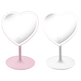 מראת לב עם תאורת LED בלחיצת טאץ'