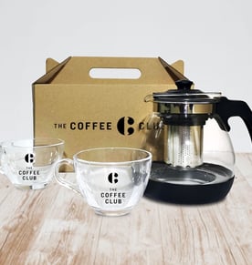 מארז קנקן חליטה וספלי זכוכית יוקרתיים