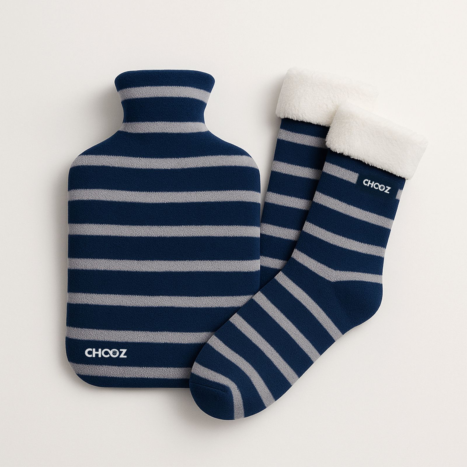 Cozy Winter Bundle - Double Layer Wool Socks & Branded Hot Water Bottle