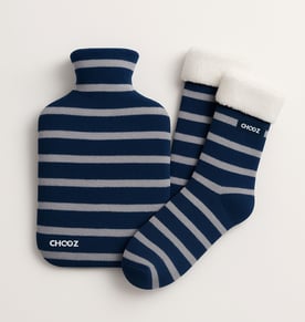 Cozy Winter Bundle - Double Layer Wool Socks & Branded Hot Water Bottle