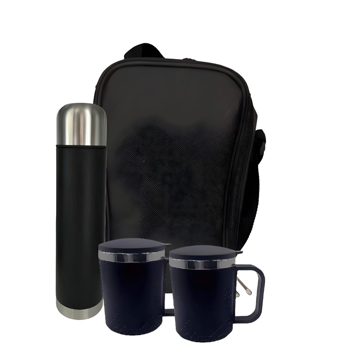 תיק נסיעות עמיד עם בקבוק תרמוס וכוסות
