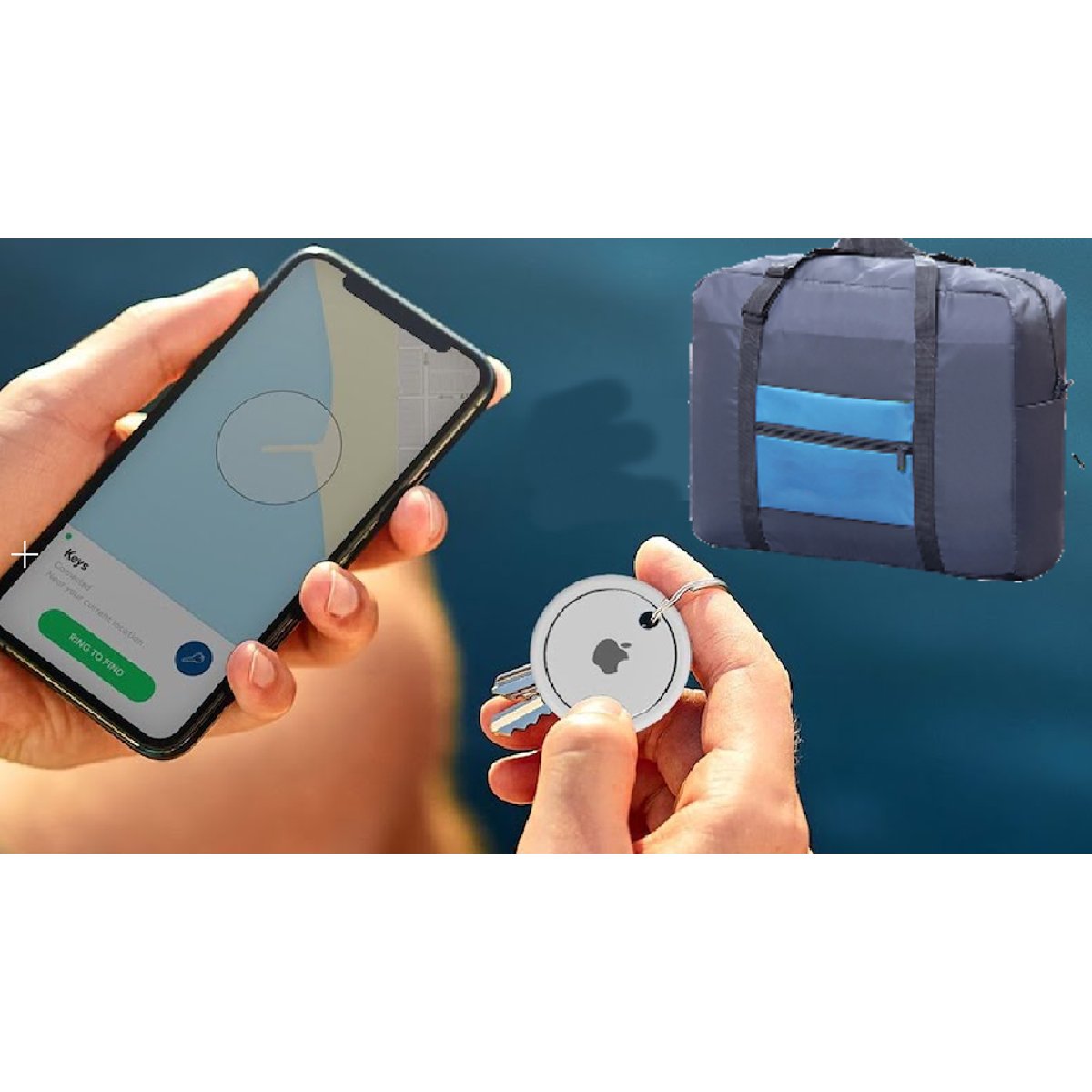 מארז נסיעות מושלם: 4 יחידות AirTag של Apple עם תיק מתקפל
