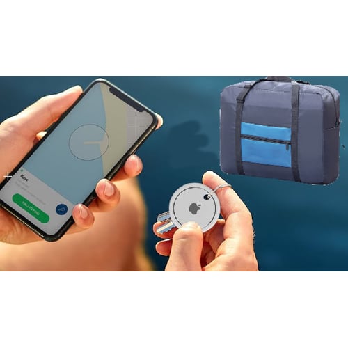 מארז נסיעות מושלם: 4 יחידות AirTag של Apple עם תיק מתקפל