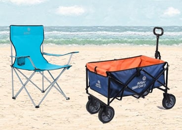 Travel Set with Camping Cart and Folding Beach Chair by Aztec