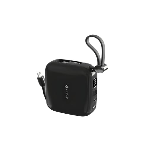 סוללת כוח MIRASCASE: טעינה מהירה עם 2 כבלים וצג 10000mAh